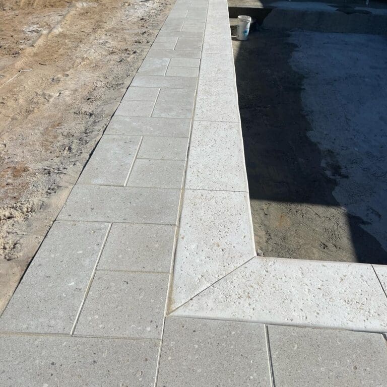 large pavers being installed
