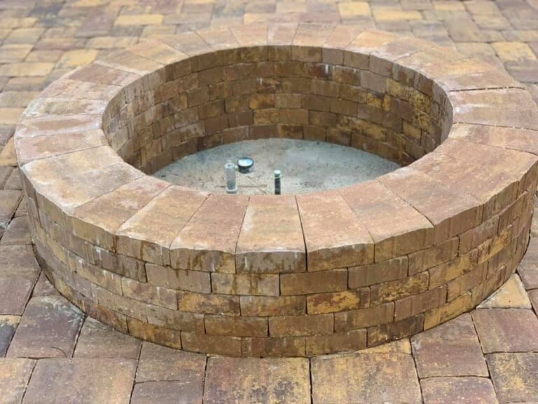 firepit paver project with matching pavers