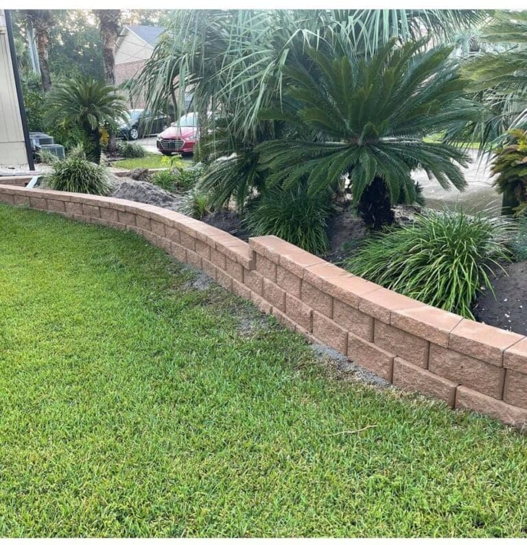 paver flower bed wall
