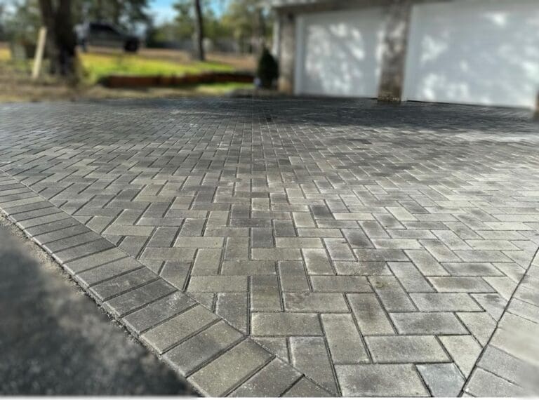 gray pavers for driveway